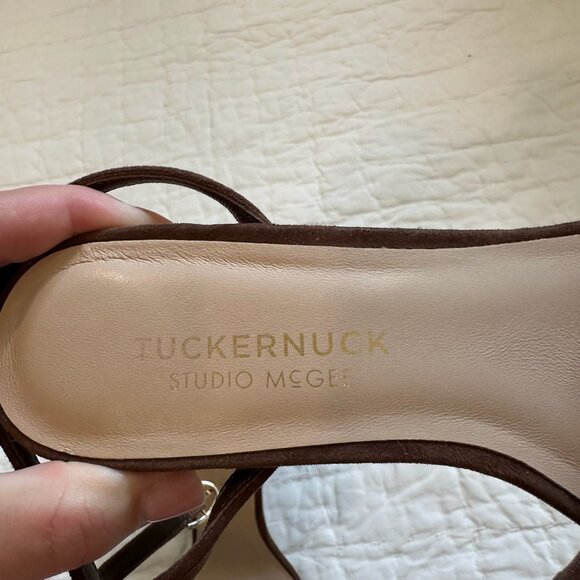 Tuckernuck x Studio McGeeBrown Suede Wren Block Heels - Picture 6 of 6